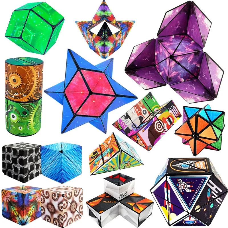 

Three-dimensional Variety Magic Cube Anti Stress Toy Geometry Infinite Magnetic Changeable Cube Children Reliever Fidget Toys