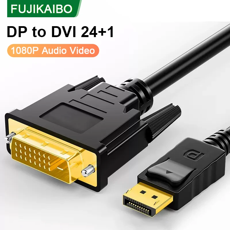 

Displayport to DVI Cable Converter for PC TV Monitor Laptop Projector Display Port DP to DVI D 24 + 1 Adapter HD 1080P 1.5m 1.8m