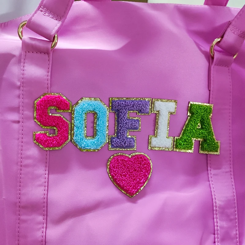 

5.5cm A-Z Color English Letters Patches For Clothing Bag Glitter Letter Patches Stick on Alphabet Letters Embroidery Applique
