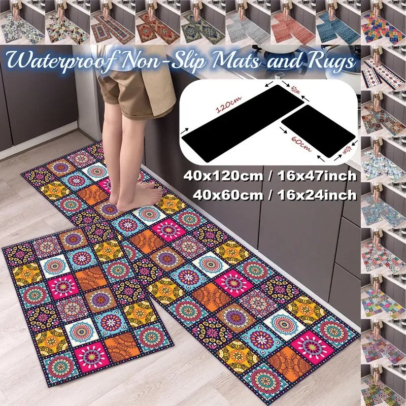 

Kitchen Carpet Mats for Floor Anti Slip Bathroom Entrance Doormat Bedroom Living Room Long Bedside Area Rug Soft Washable Carpet