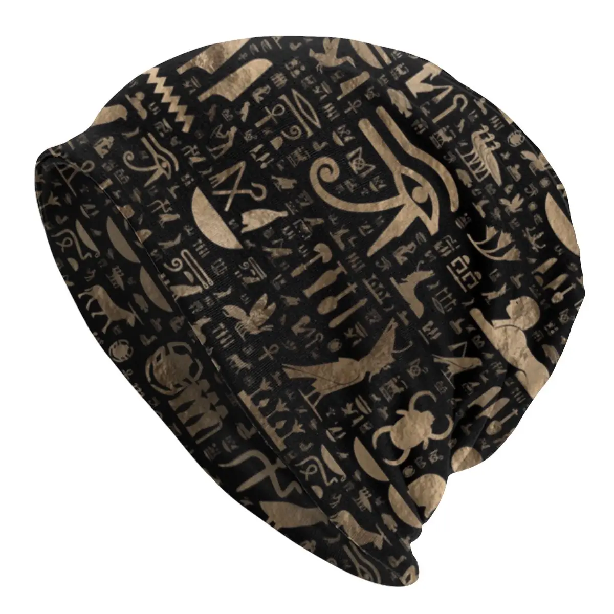 

Шапка-бини в стиле древнего египетского иероглифа, шапки, шапка, зимняя теплая вязаная шапка для мужчин и женщин, взрослые шапки-бини из Египта, лыжная шапка для улицы