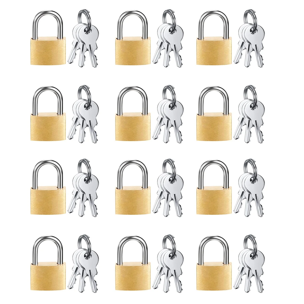 12 Pack Mini Padlock Small Padlock Solid Brass Locks with 3 Key for Luggage Lock,Backpack,Gym Locker Lock,Suitcase Lock
12 Pack Mini Padlock Small Padlock Solid Brass Locks with 3 Key for Luggage Lock,Backpack,Gym Locker Lock,Suitcase Lock