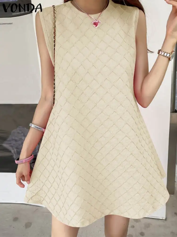 VONDA Elegant Women Solid Color Mini Dress 2023 Summer Sundress Sexy Sleeveless Casual Loose A-Line Beach Vestidos Oversized
VONDA Elegant Women Solid Color Mini Dress 2023 Summer Sundress Sexy Sleeveless Casual Loose A-Line Beach Vestidos Oversized