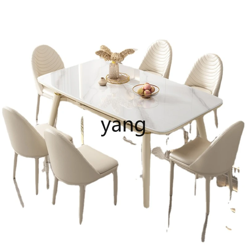 

CX кремовый стиль из массива дерева каменная тарелка обеденные столы и стулья белый современный простой дом небольшая квартира