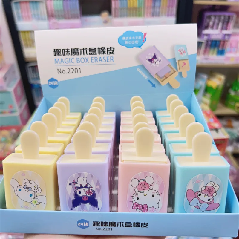 24 pieces Sanrio Kawaii Fun Magic Box Eraser Cute Ice Cream Shape Magic Drawer Eraser Student Learning Supplies Gift
24 pieces Sanrio Kawaii Fun Magic Box Eraser Cute Ice Cream Shape Magic Drawer Eraser Student Learning Supplies Gift