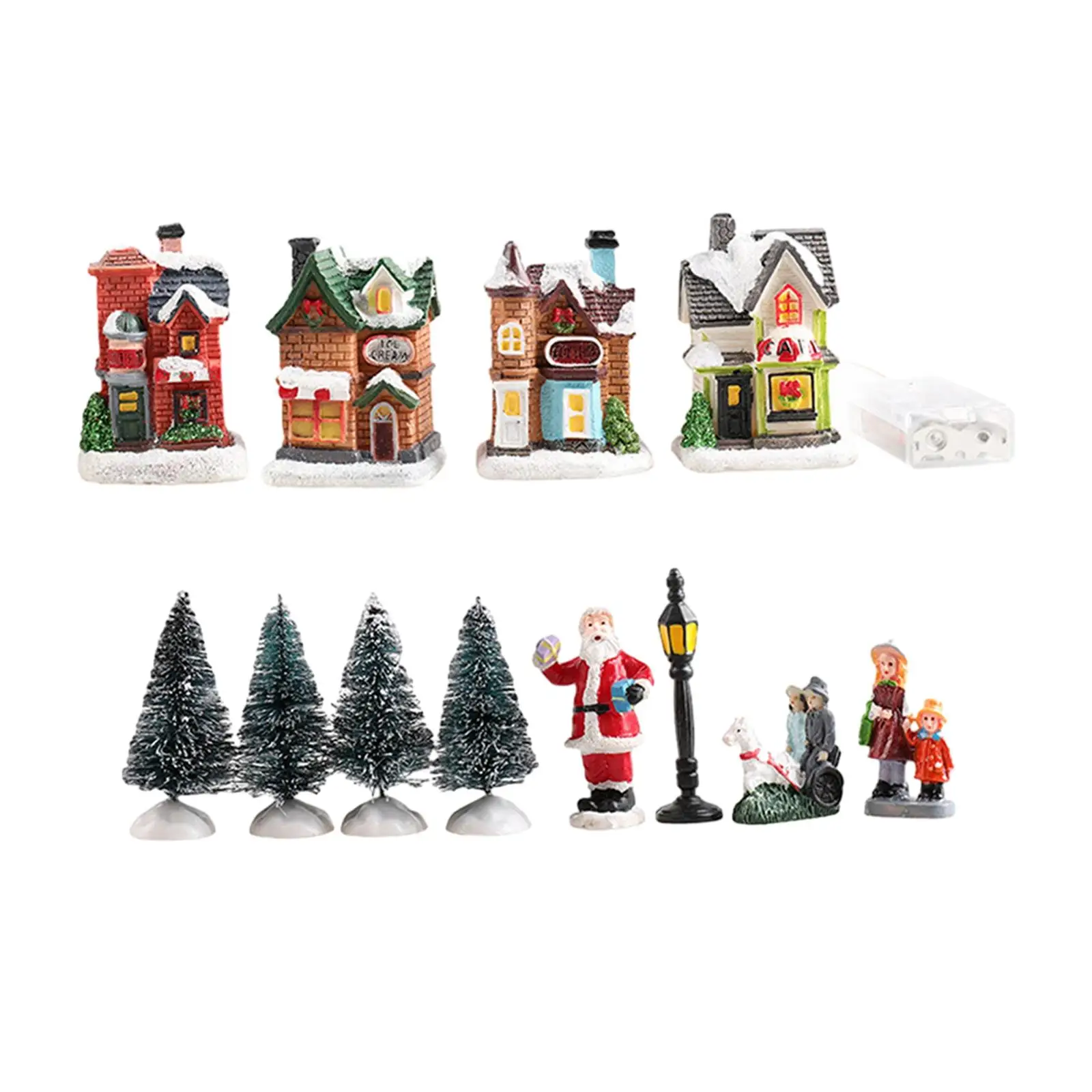 4 Pieces Christmas Glowing House Mini Street Light Village Scene Sculpture for Christmas Desktop Ornaments Home Indoor Holiday
4 Pieces Christmas Glowing House Mini Street Light Village Scene Sculpture for Christmas Desktop Ornaments Home Indoor Holiday