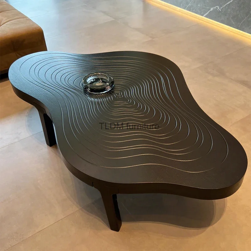 

Нестандартный журнальный столик, современный деревянный поднос, уникальный черный Центральный чайный журнальный столик, обеденный стол для гостиной, Скандинавская мебель