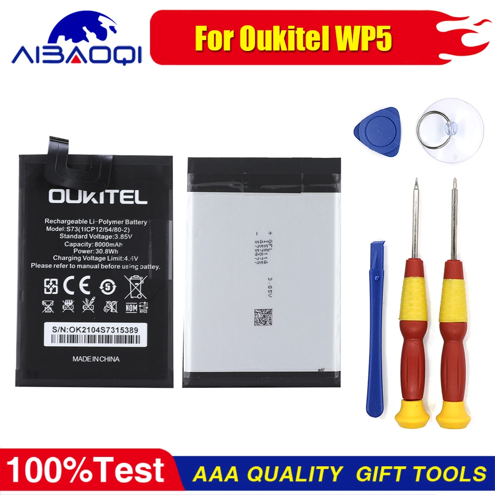 100% Original Oukitel WP5 WP5 Pro Battery High Capacity 8000mAh Battery Backup Replacement for Oukitel S73 Smart Phone
100% Original Oukitel WP5 WP5 Pro Battery High Capacity 8000mAh Battery Backup Replacement for Oukitel S73 Smart Phone