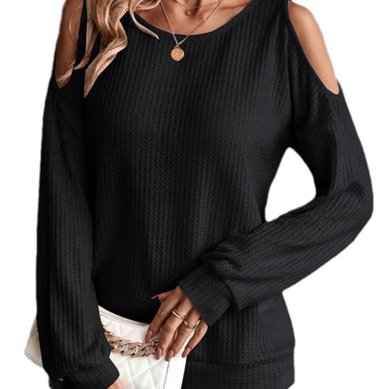 Pullovers Long Sleeve O-neck Solid T-Shirts Hollow Out Fashion Loose Casual Temperament Streetwear Simplicitywomen Clothing 2023
Pullovers Long Sleeve O-neck Solid T-Shirts Hollow Out Fashion Loose Casual Temperament Streetwear Simplicitywomen Clothing 2023