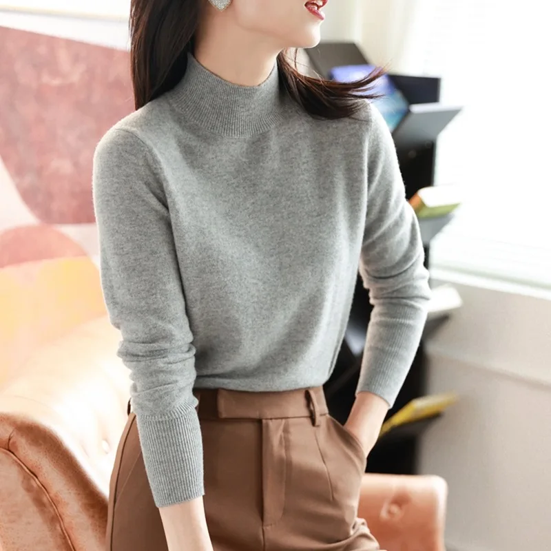 Autumn Winter Korea Lady Long Sleeve Turtleneck Slim Seamless Integrate Wool Bottoming T-Shirt Female Pullover Top Women Clothes
Autumn Winter Korea Lady Long Sleeve Turtleneck Slim Seamless Integrate Wool Bottoming T-Shirt Female Pullover Top Women Clothes