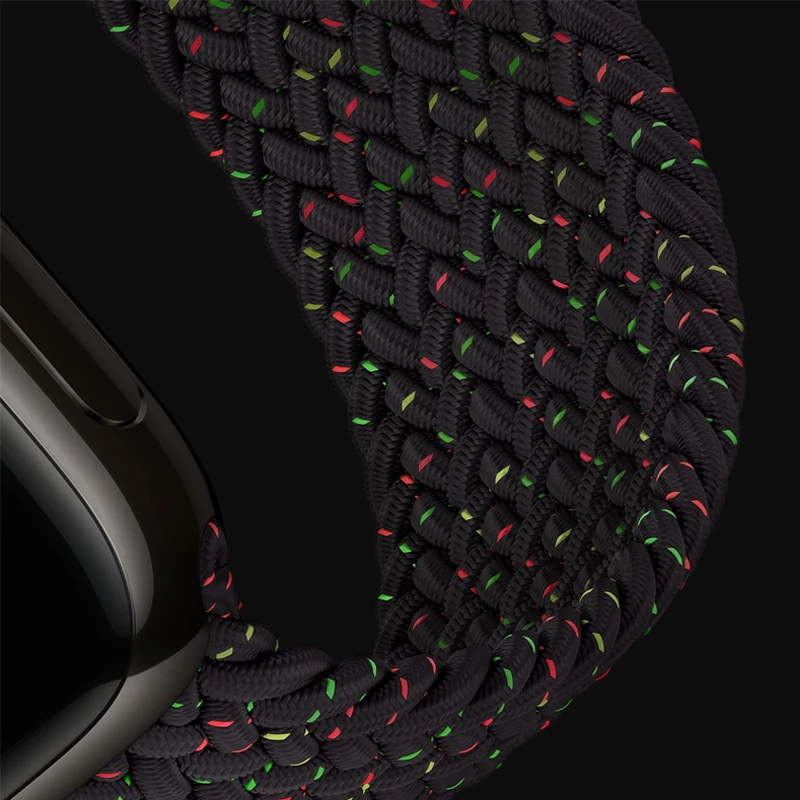 Ремешок нейлоновый для Apple Watch 44 мм 40 38 42 3 4 5 6 se эластичный плетеный соло-браслет