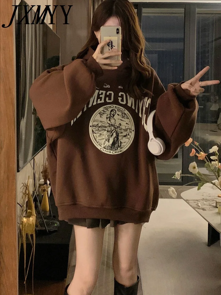 Autumn and Winter Fashionable Large Print Casual Loose and Thickened Slimming Hooded Long Sleeved Hoodie For Women's Clothing
Autumn and Winter Fashionable Large Print Casual Loose and Thickened Slimming Hooded Long Sleeved Hoodie For Women's Clothing