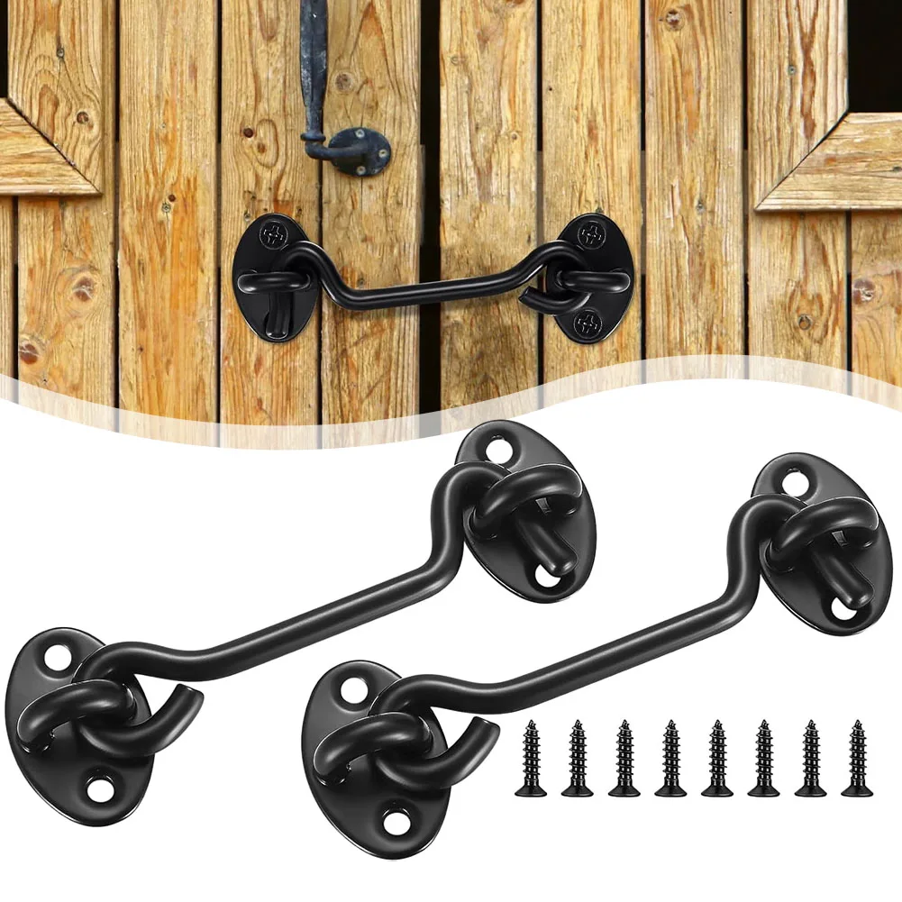 4pcs 4Inch Cabin Hook Black Hook Eye Latch Stainless Steel Window Lock Door Hook Latch Cabinet Latches For Door Gate
4pcs 4Inch Cabin Hook Black Hook Eye Latch Stainless Steel Window Lock Door Hook Latch Cabinet Latches For Door Gate
