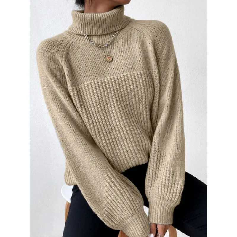 2023 Autumn/Winter New High Neck Stripe Loose Raglan Sleeve Polo Sweater for Women
2023 Autumn/Winter New High Neck Stripe Loose Raglan Sleeve Polo Sweater for Women