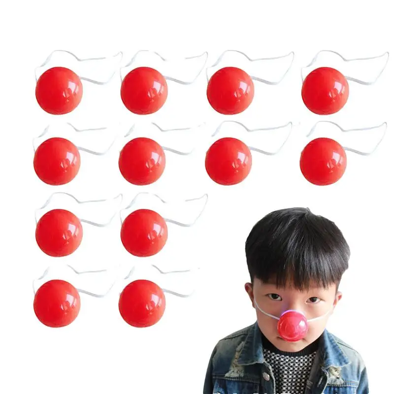 

Clown Red Nose 12PCS Red Nose LED Blinking Clown Nose Elastic Blinking Dress Up Props Clown Costume Red Nose Decor For Christmas