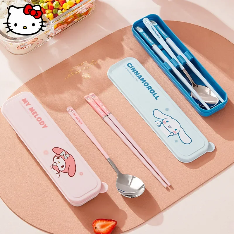 3PCS Sanrio HelloKitty MyMelody Cinnamoroll Fork Spoon Chopsticks Set Kawaii Anime Girl Home Spoon Travel Portable Tableware
3PCS Sanrio HelloKitty MyMelody Cinnamoroll Fork Spoon Chopsticks Set Kawaii Anime Girl Home Spoon Travel Portable Tableware