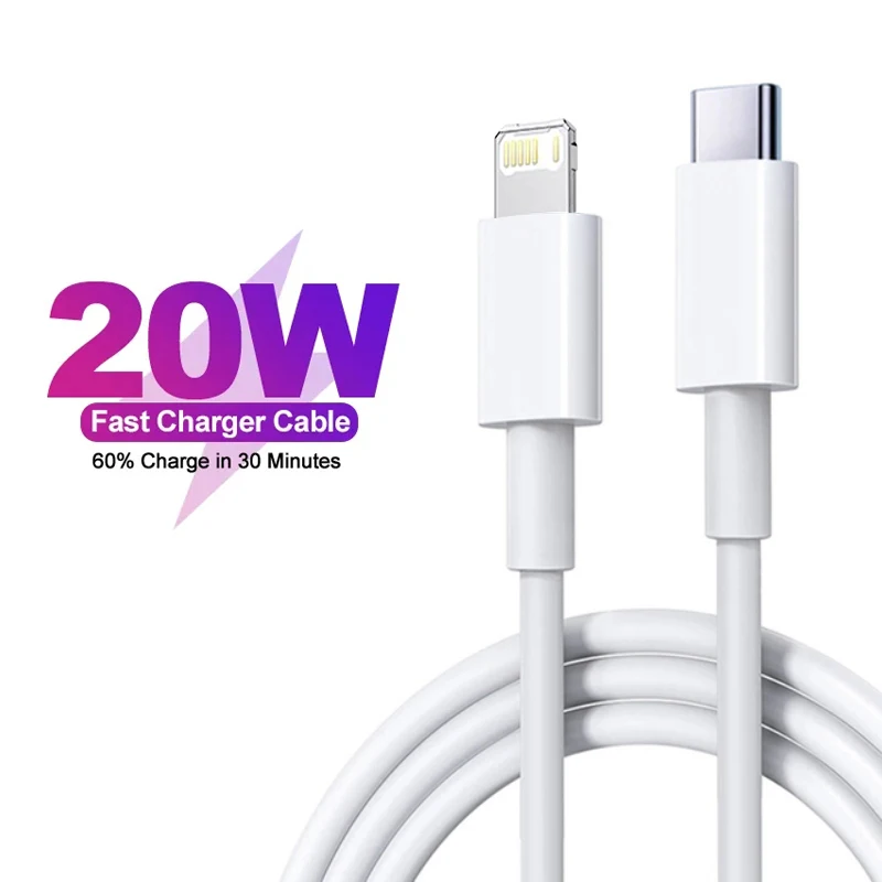 

Оригинальный кабель PD для быстрой зарядки с USB Type-C на Lightning, 20 Вт, для iPhone 14, 13, 12, 11, провод для зарядки и передачи данных, шнур, аксессуары для телефонов