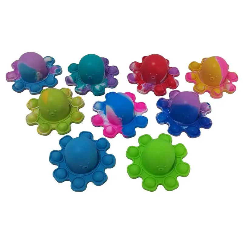 

Bubble Press Octopus fidget toys Reversible Stress Relief Sensory decompress push card toy Octopus Finger Spinner Popper Toys