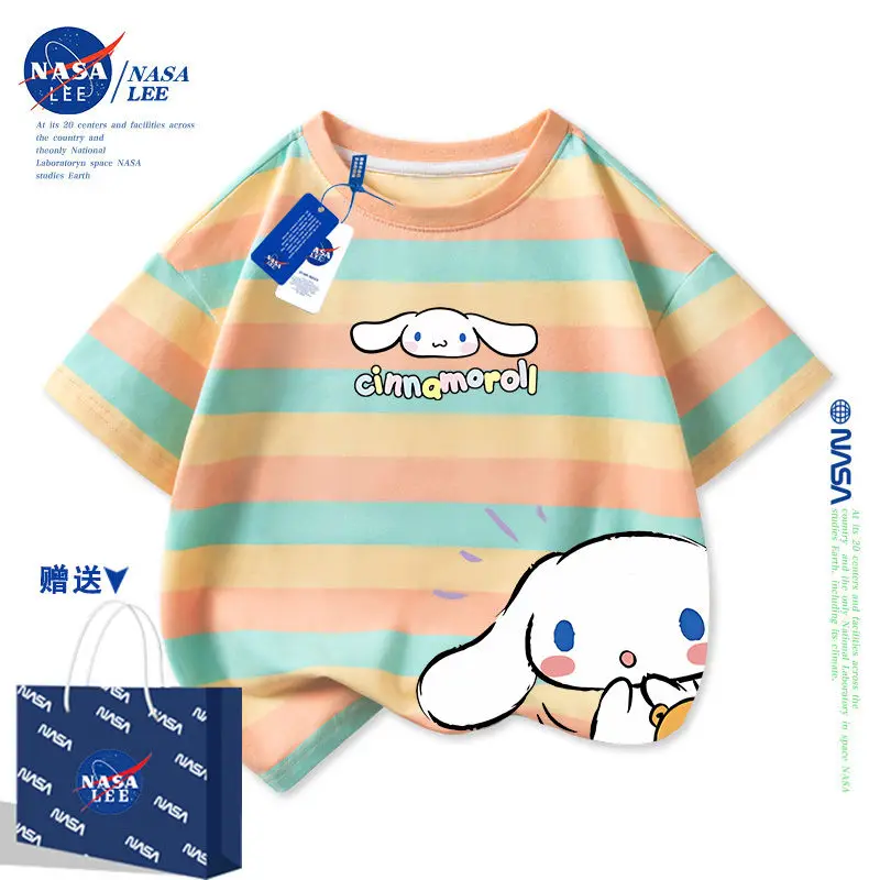 Хлопковая футболка Sanrios Cinnamoroll для родителей и детей, Повседневная летняя Милая свободная толстовка с короткими рукавами и героями мультфильмов, топ с аниме, подарок для девочки
Хлопковая футболка Sanrios Cinnamoroll для родителей и детей, Повседневная летняя Милая свободная толстовка с короткими рукавами и героями мультфильмов, топ с аниме, подарок для девочки
