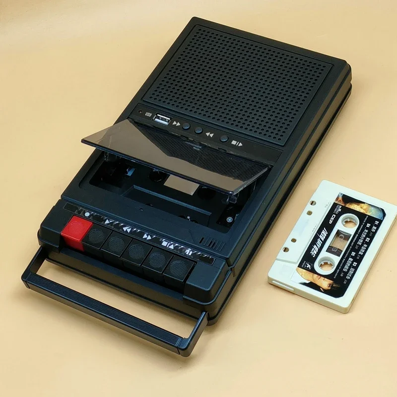 

Retro Stereo Cassette Player Walkman Cassette Tape Music Audio Auto Reverse with Recorder External Speaker USB Playback