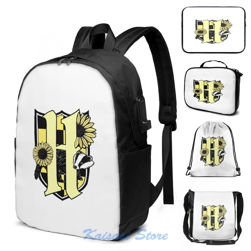 Медовый Барсук Crest (только значок цвета) рюкзак с USB-зарядкой мужские школьные