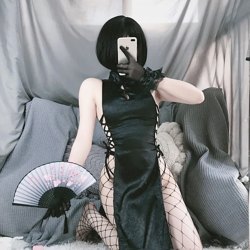 Sexy Erotic Cosplay Costume High Split Bandage Mini Dress Qipao Sexy Lingerie Cheongsam Uniform Women Chinese Traditional
Sexy Erotic Cosplay Costume High Split Bandage Mini Dress Qipao Sexy Lingerie Cheongsam Uniform Women Chinese Traditional