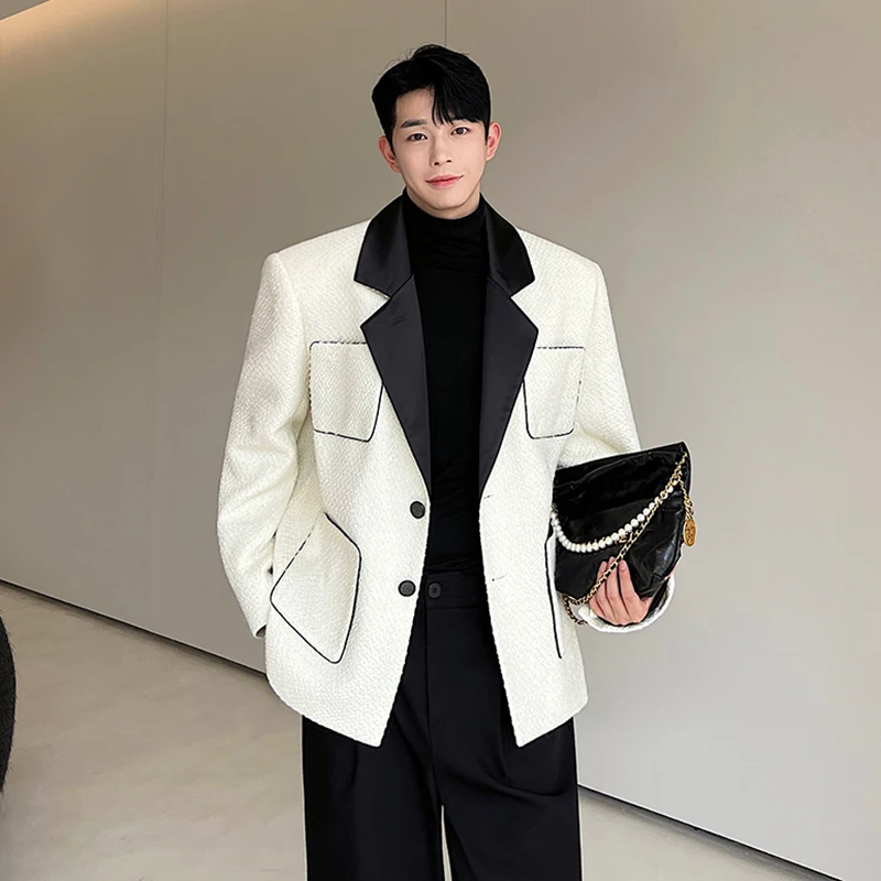 SYUHGFA Elgance Men's Blazers Autumn Winter Clothing Korean Style Thickened Contrast Color Suit Coat Trend Woolen Jackets
SYUHGFA Elgance Men's Blazers Autumn Winter Clothing Korean Style Thickened Contrast Color Suit Coat Trend Woolen Jackets