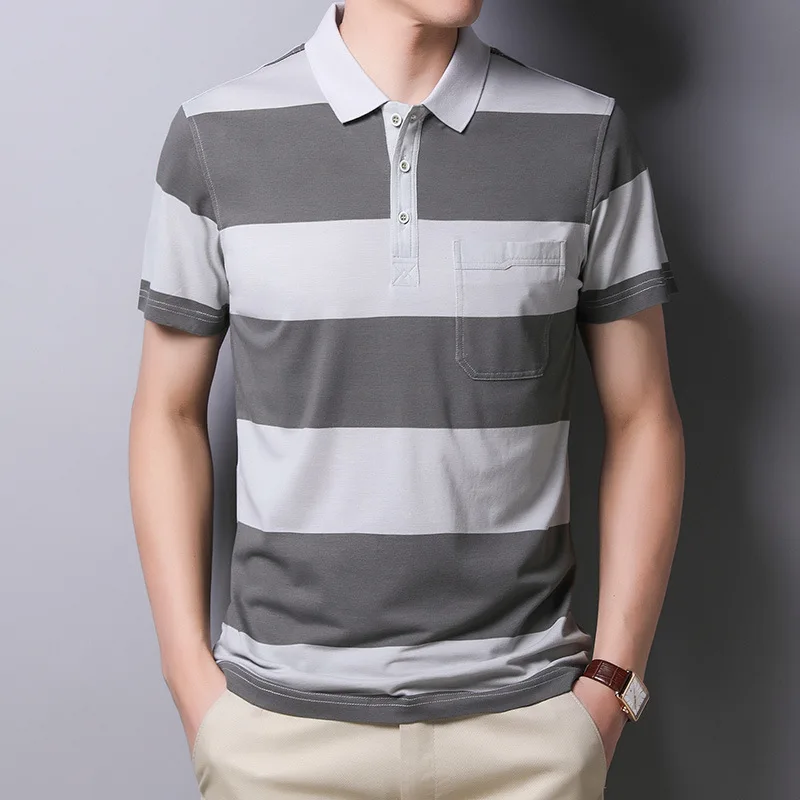 2022 Cotton Summer Men Polo Shirt Short Sleeve Striped Breathable Tops Tees Casual Korean Style Men's Polo Shirts Brand
2022 Cotton Summer Men Polo Shirt Short Sleeve Striped Breathable Tops Tees Casual Korean Style Men's Polo Shirts Brand