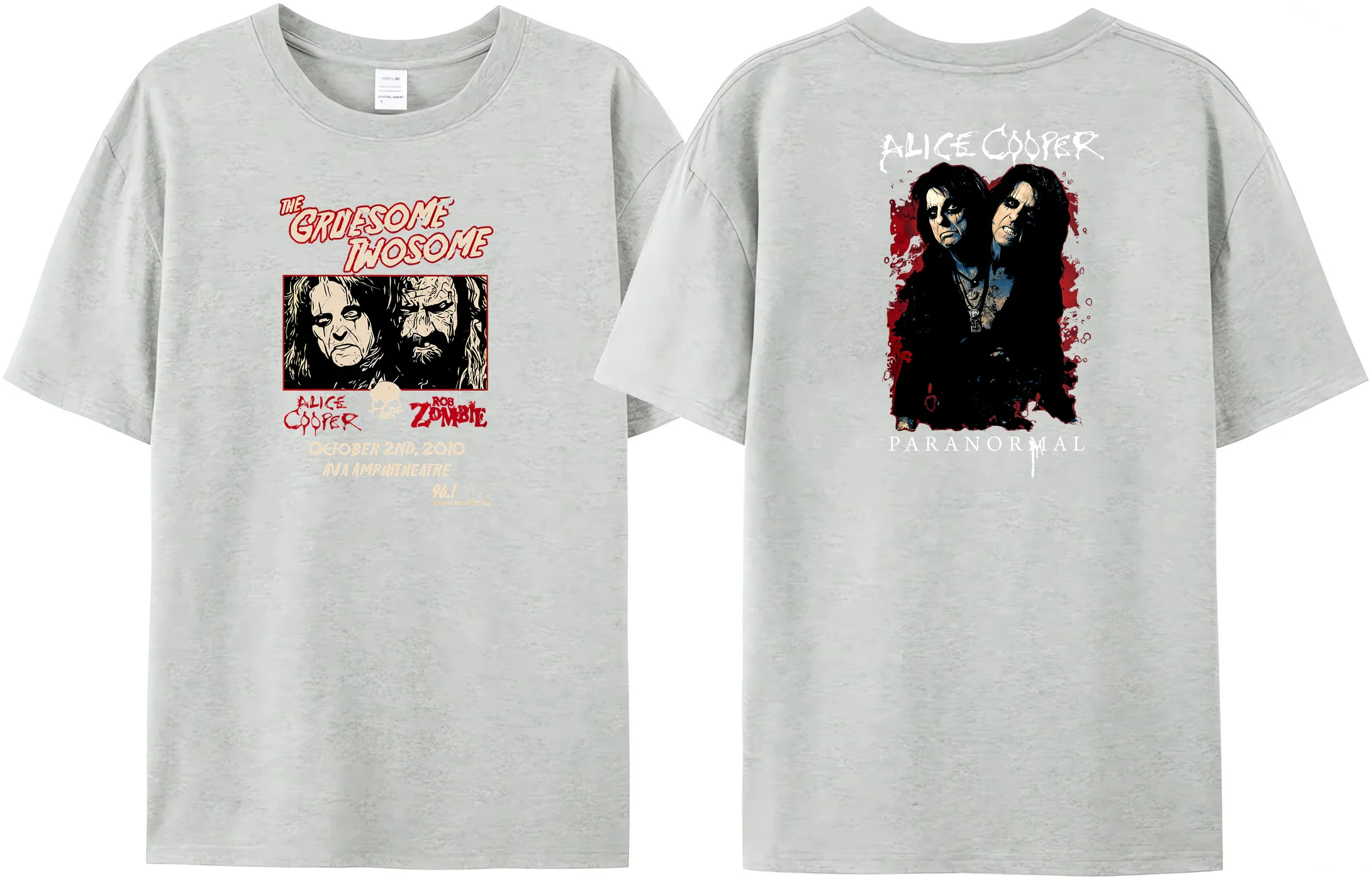 2023 summer men's Rob Zombie and Alice Cooper T-shirt 100% cotton retro rock double-sided printed Tees
2023 summer men's Rob Zombie and Alice Cooper T-shirt 100% cotton retro rock double-sided printed Tees