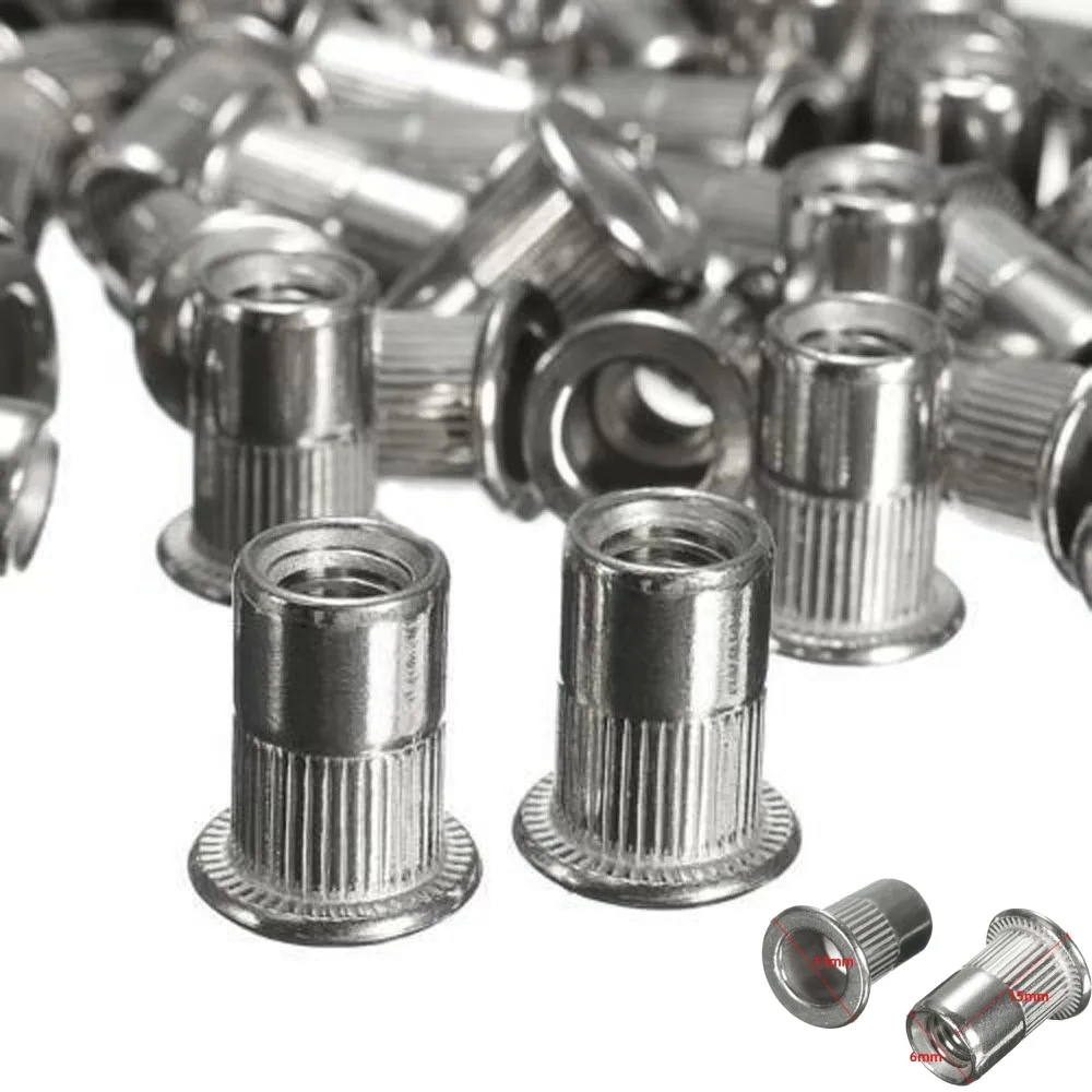 Durable Equipment Useful Rivet nut Stainless steel Threaded 50pcs Flat head Screw Silver Tools Fastener Insert
Durable Equipment Useful Rivet nut Stainless steel Threaded 50pcs Flat head Screw Silver Tools Fastener Insert