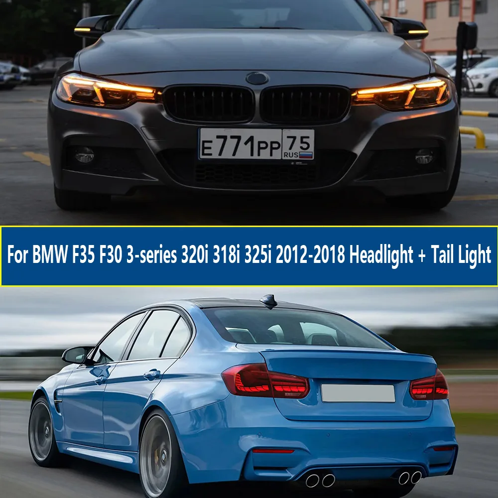 

Car LED Headlight Tail lamp For BMW 3 Series F30 F35 2012-2018 Projector Lens Reverse Brake Fog Front lights DRL Plug and Play