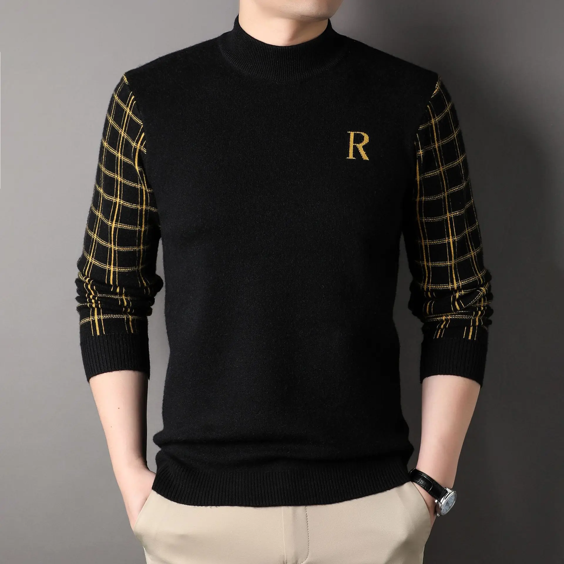 Autumn and Winter New Men's Sweater Lapel Fashion Jacquard Thickened Thermal Knitting Bottoming Shirt One Generation
Autumn and Winter New Men's Sweater Lapel Fashion Jacquard Thickened Thermal Knitting Bottoming Shirt One Generation