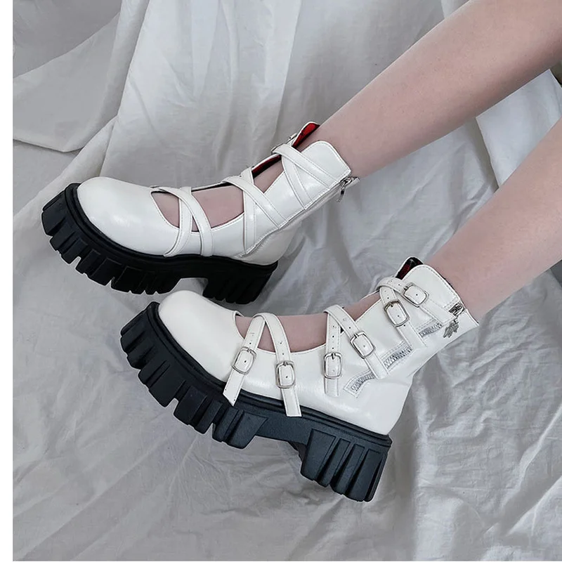 Womens Platform Boots Japan Style Gothic Punk Shoes Lolita Ladies Wedges Thick Heels Cute JK Retro Harajuku Zapatillas Mujer
Womens Platform Boots Japan Style Gothic Punk Shoes Lolita Ladies Wedges Thick Heels Cute JK Retro Harajuku Zapatillas Mujer