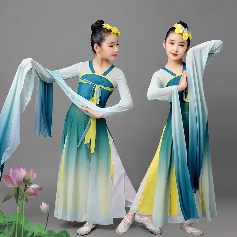 Chinese Folk Dance Classical Water Sleeve Performance Clothing Girls Traditional Yangko Dance Ancient National Fan Dance Outfit
Chinese Folk Dance Classical Water Sleeve Performance Clothing Girls Traditional Yangko Dance Ancient National Fan Dance Outfit