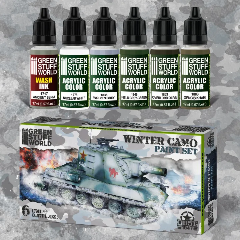 Green Stuff World Winter Camo Acrylic Paint Set for Modelling Paint and Miniatures
Green Stuff World Winter Camo Acrylic Paint Set for Modelling Paint and Miniatures