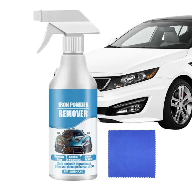 

120ml Car Rust Remover Spray With Towel Multi-Purpose Metal Surface Chrome Paint Car Maintenance Iron Powder Cleaning