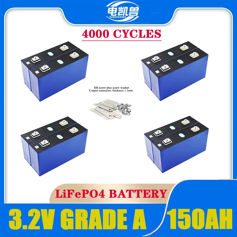 

Brand New 150Ah LiFePO4 battery 3.2V A-level battery 4000 cycles DIY 12V 24V 48V electric vehicle solar inverter EU/USA tax-free