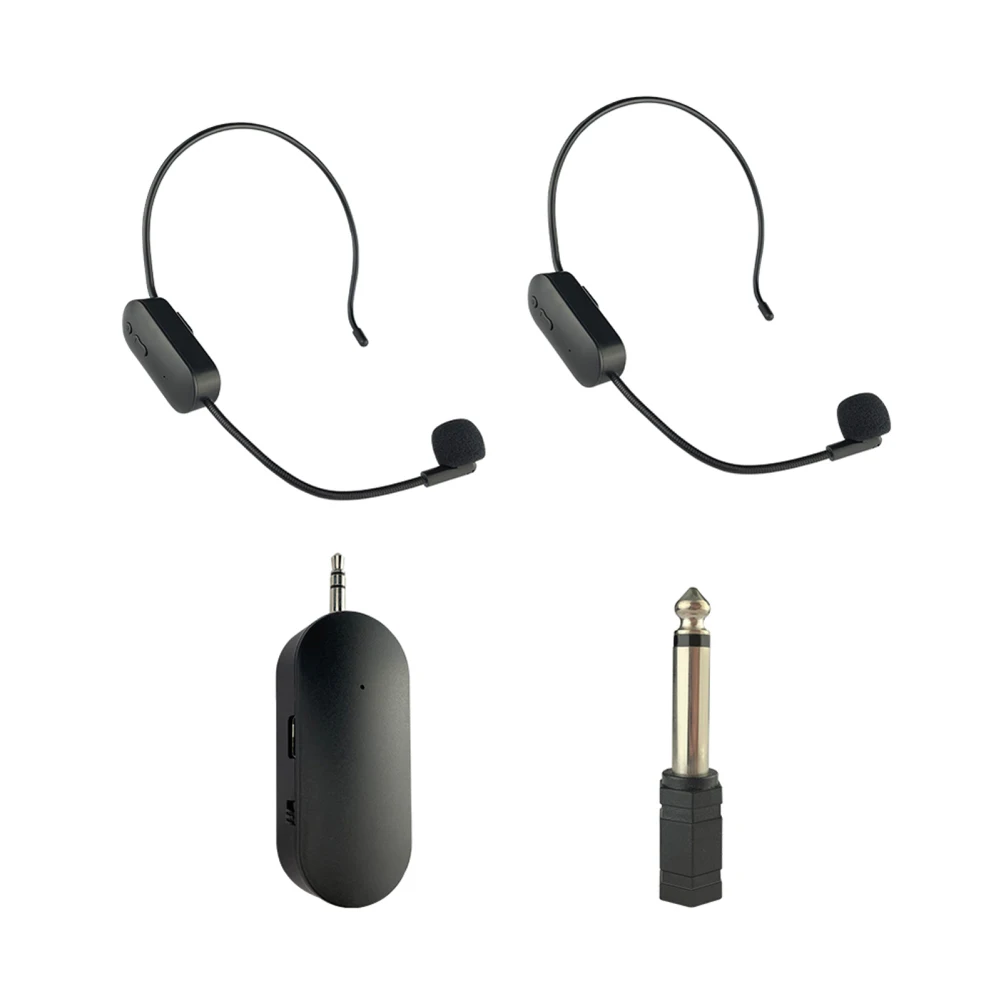 

2.4G Head-mounted Wireless Lavalier Microphone Set Transmitter with Receiver for Amplifier Voice Speaker Teaching Tour Guide