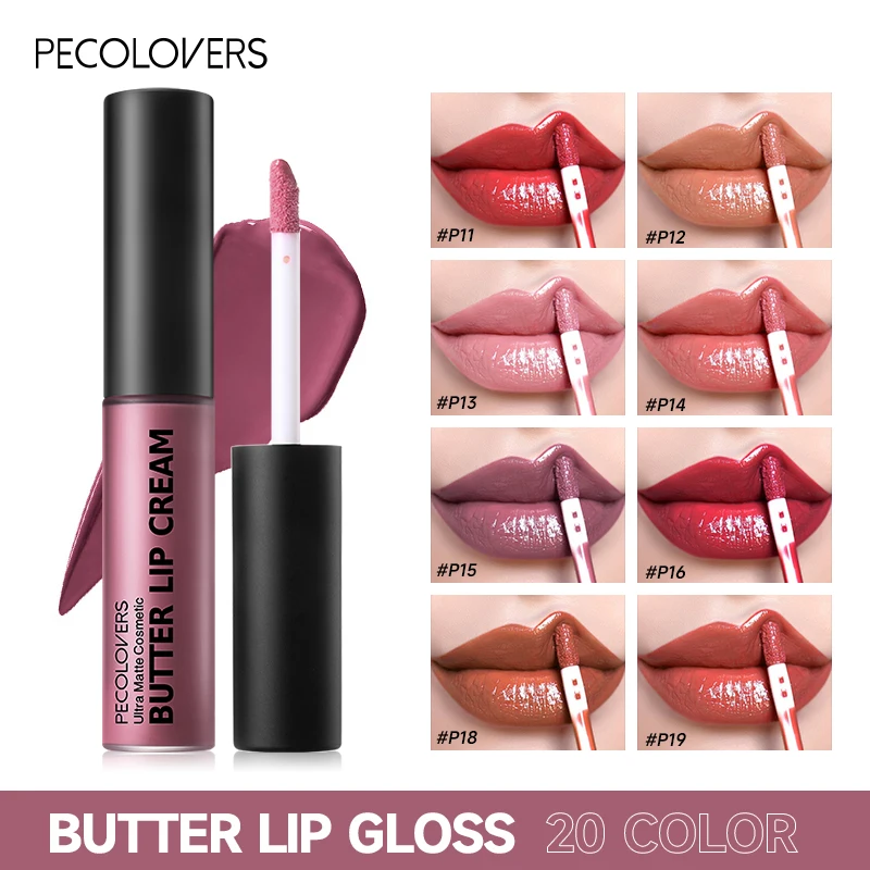 

PECOLOVERS 20 Colors Moisturizer Lip Gloss Lip Tint Long-lasting Plumping Lips Balm Cosmetics