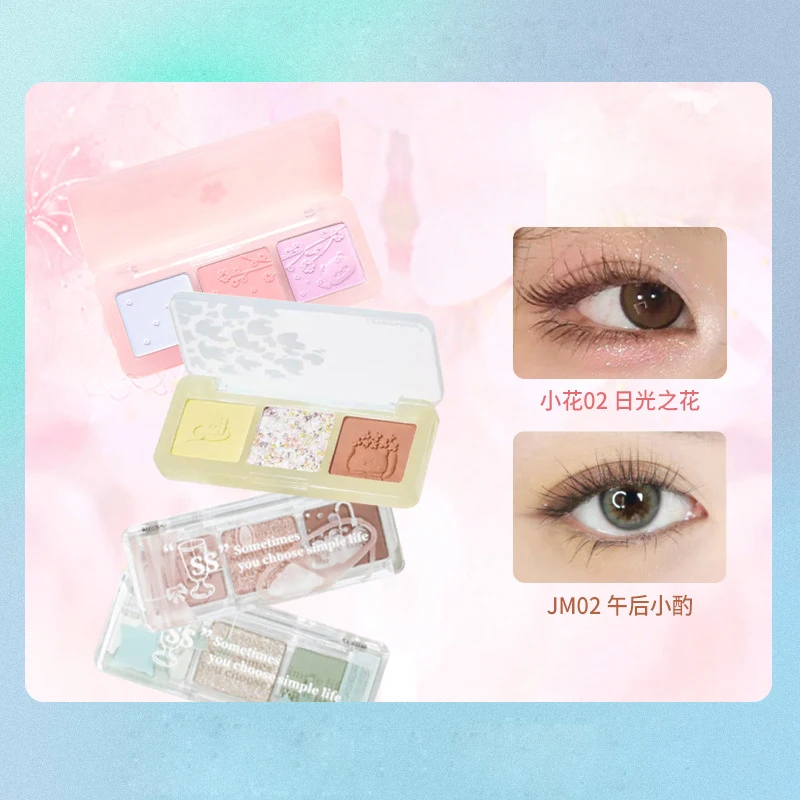 LEEMEMBER Eyeshadow Palette 3 Colors Spring Summer Matte Glitter Shimmer 3 Effect Fresh Eye Shadow Makeup Cosmetic
LEEMEMBER Eyeshadow Palette 3 Colors Spring Summer Matte Glitter Shimmer 3 Effect Fresh Eye Shadow Makeup Cosmetic
