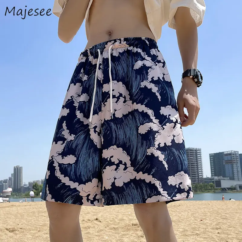 

Board Shorts Men Beach Style Hawaiian Handsome Trousers Thin Summer Print Harajuku Soft Personal Teens Holiday All-match Leisure
