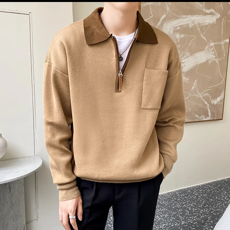 Fall Winter Polo Shirt For Men Leisure Fashion Loose Zipper Lapel Tee Sweatshirt Vintage Long Sleeve Tops Pullover Mans Clothing
Fall Winter Polo Shirt For Men Leisure Fashion Loose Zipper Lapel Tee Sweatshirt Vintage Long Sleeve Tops Pullover Mans Clothing