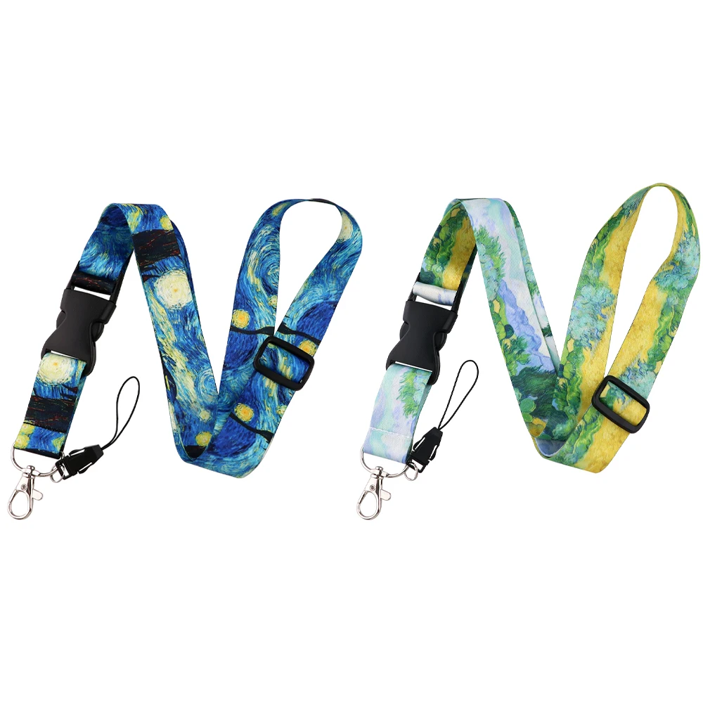 Van Gogh Oil Painting Lanyard Safety Hanging Neck Strap Lanyard for Mobile Phone ID Name Badge Holder Keys Metal Ring
Van Gogh Oil Painting Lanyard Safety Hanging Neck Strap Lanyard for Mobile Phone ID Name Badge Holder Keys Metal Ring