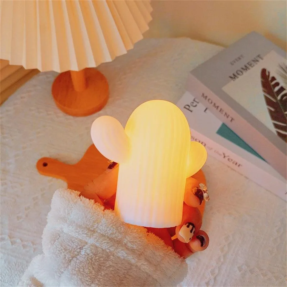 

Cactus Dream Nightlight Reliable Cartoon Durable Cute Desk Lamp Night Light Enamel Material Toggle Switches Lamp