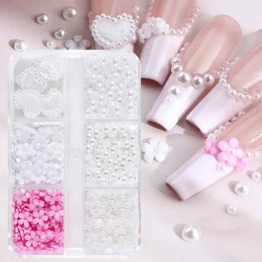 6 Grids Nail Decorations Pearls Nails Accessories Resin Flatback Beads Flower Mixed Manicure Charms
6 Grids Nail Decorations Pearls Nails Accessories Resin Flatback Beads Flower Mixed Manicure Charms
