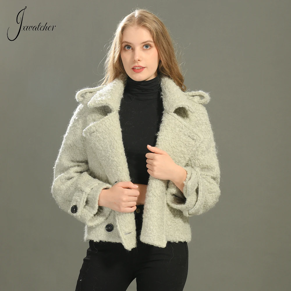 Jxwatcher Женское шерстяное пальто на осень и зиму, Женская твидовая куртка, новинка 2024, модные стильные женские пальто, однотонные, стандартные
Jxwatcher Женское шерстяное пальто на осень и зиму, Женская твидовая куртка, новинка 2024, модные стильные женские пальто, однотонные, стандартные