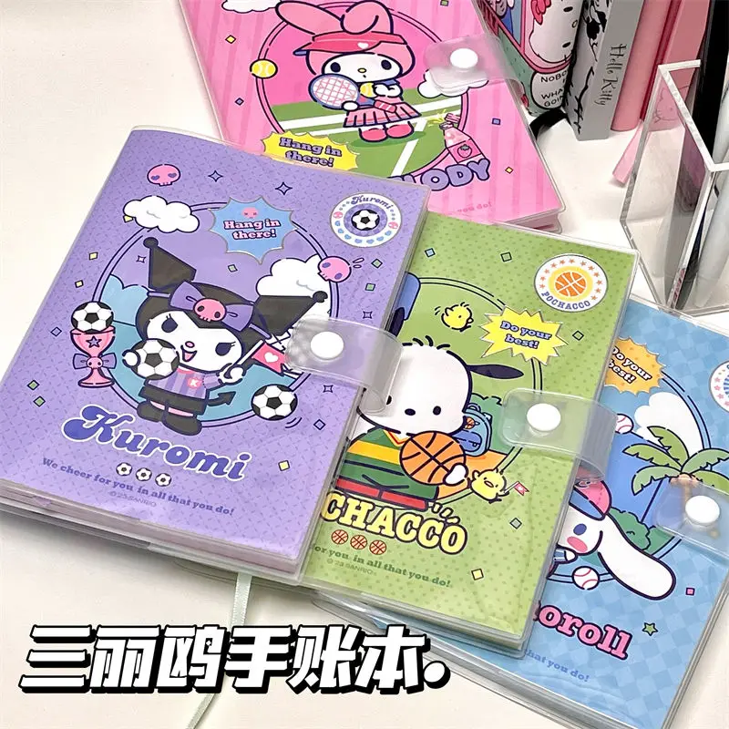 

MINISO Sanrio Opposite Kuromi My Melody Cinnamoroll Pachacco B6 Snap Rubber Cover Notebook Cute Cartoon Student Handbook Diary