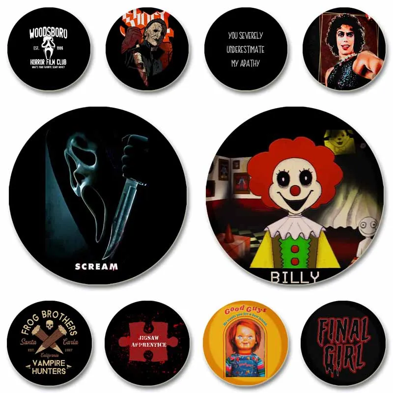 I Love Horror Movie Enamel Pins Halloween Alien Lapel Pin for Clothes Bag Decor Round Snap-in Brooches on Backpack Badge Jewelry
I Love Horror Movie Enamel Pins Halloween Alien Lapel Pin for Clothes Bag Decor Round Snap-in Brooches on Backpack Badge Jewelry
