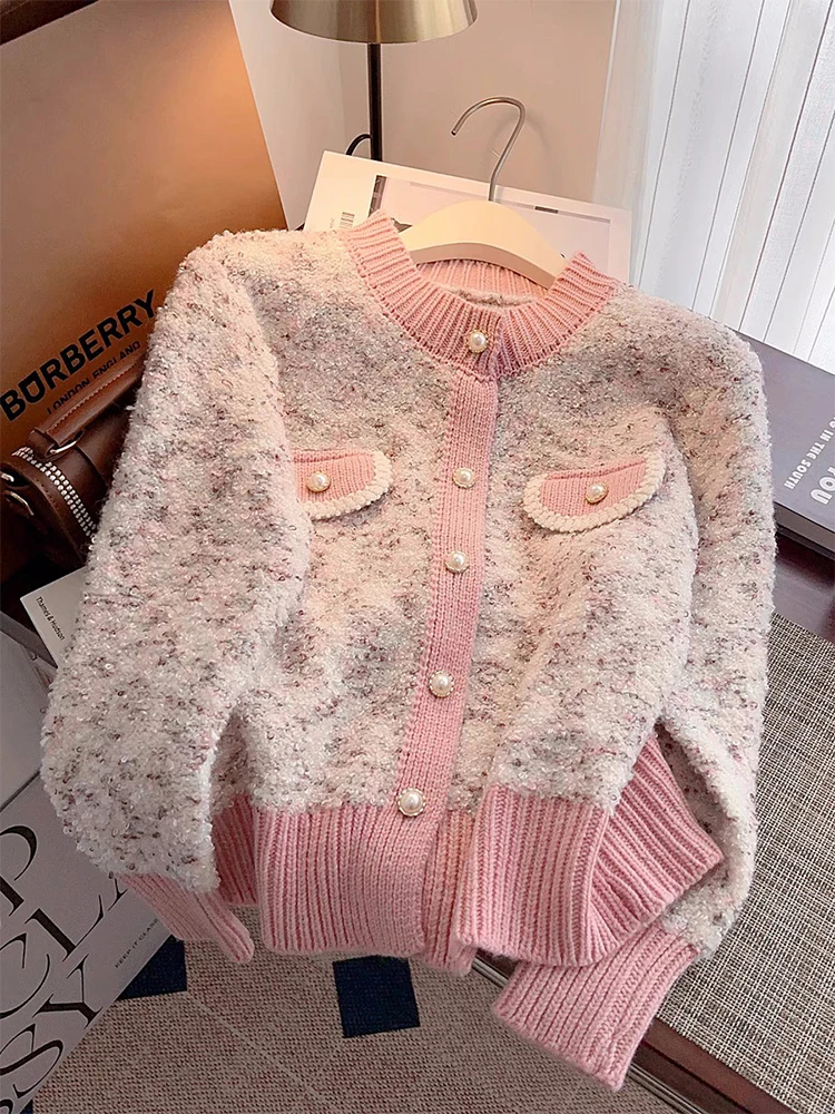 Women Pink Cardigan Knit Sweater Harajuku 90s Y2k Long Sleeves O-Neck Jumper Sweater Elegant Vintage Fashion 2000s Clothes 2024
Women Pink Cardigan Knit Sweater Harajuku 90s Y2k Long Sleeves O-Neck Jumper Sweater Elegant Vintage Fashion 2000s Clothes 2024
