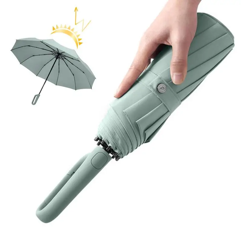 

UV Automatic Umbrella With Reflective Strip Rain Wind Resistant Trip Sun Reverse Umbrellas Folding Umbrella For Drop Ship